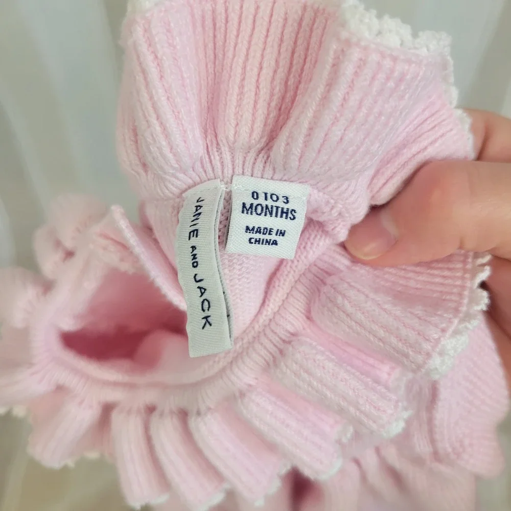 Janie and Jack Knit Dress Bloomers Outfit Pastel Pink Size 0 to 3 Months